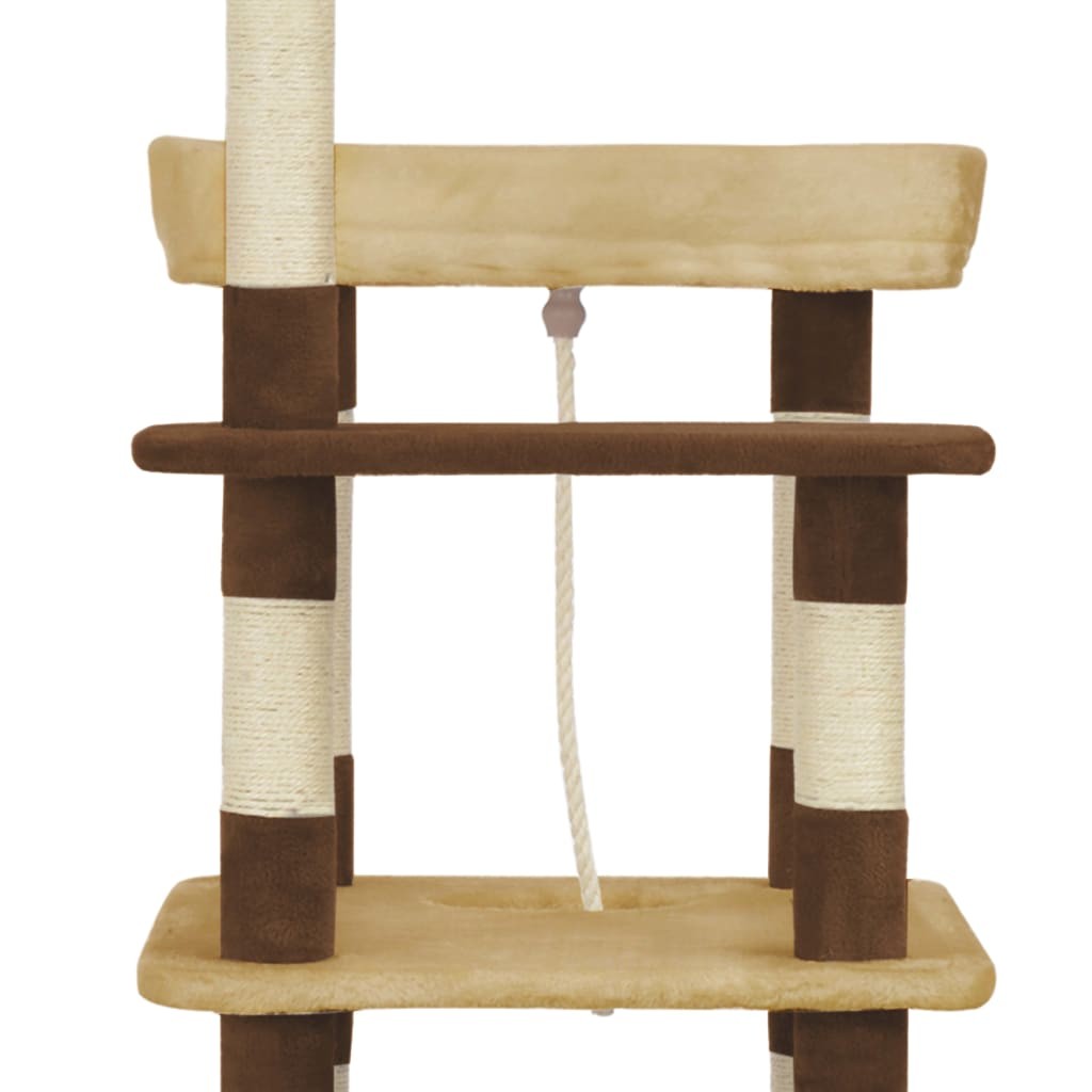 Cat Tree with Sisal Scratching Posts Brown 235 cm